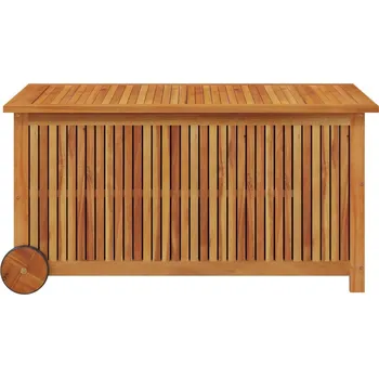 Zahradní úložný box Zahradní úložný box s kolečky masivní akácie 113 x 50 x 58 cm hnědý