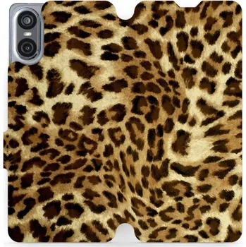 Pouzdro na mobilní telefon Flipové pouzdro Mobiwear - Sony Xperia 10 VI - VA33P Leopardí vzor (Knížkové flip pouzdro, obal, kryt na mobil Sony Xperia 10 VI - VA33P Leopardí vzor, materiál Umělá kůže + TPU - ochrana 360°, stojánek, silikonová vanička, magnetické zavírání)