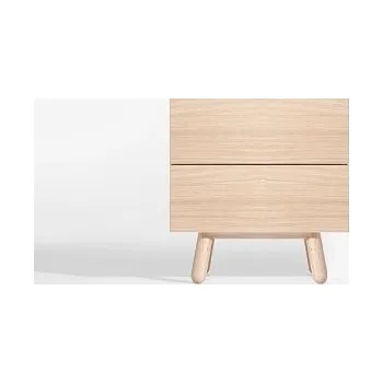 Komoda Jitona Mamma komoda 60, 2 zásuvky , nízká dýha dub bílá