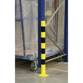 Plotový sloupek B2B Partner Ochranný ocelový sloupek, průměr 90 mm, žlutá/černá