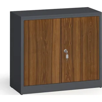Policová skříň Alfa 3 Svařované skříně s lamino dveřmi, 800 x 920 x 400 mm, RAL 7016/ořech
