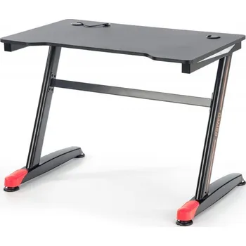 Psací stůl Herní stůl LUIGI — kov, MDF, černá / červená