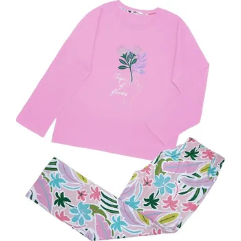 Pánské pyžamo Dámské pyžamo 165/049 růžové s potiskem - Karol 4XL