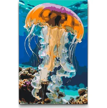 Malování podle čísel - Medúza v moři Velikost: 40x60cm, Rámování: Pouze srolované plátno