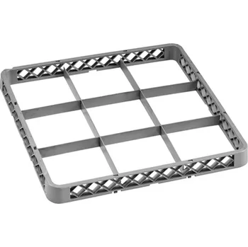 Myčka nádobí B2B Partner Nástavec na sklo pro koše do myčky, 500 x 500 x 45 mm, 9 segmentů, 150 x 15 mm