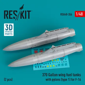 Plastikový model Reskit 1/48 370 Gal. wing fuel tanks w/ pylons (type 1)