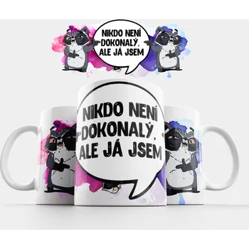 Hrnek Nikdo není dokonalý, ale já jsem - Růžová