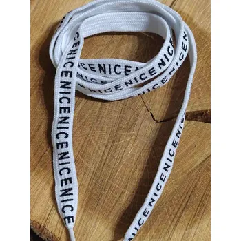 Oděvní šňůra plochá s koncovkami do kapucí bílá