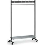 B2B Partner Kovový řadový věšák s odkládací policí - s kolečky, oboustranný