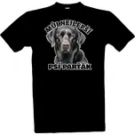 Tričko s potiskem Parťák černý labrador pánské