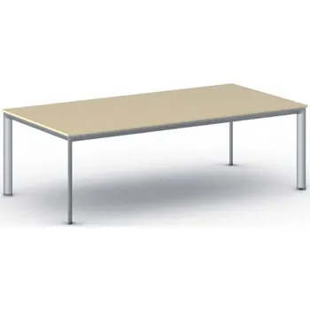 Psací stůl B2B Partner Jednací kancelářský stůl PRIMO INVITATION, 240x120 cm, šedostříbrná podnož, bříza