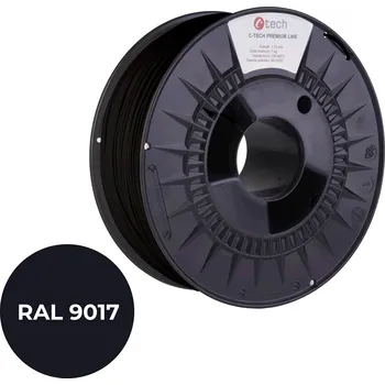 Filament C-Tech 3DF-P-PLA1.75-9017 3D filament, PREMIUM LINE, PLA, dopravní černá, RAL9017, 1,75mm, 1kg