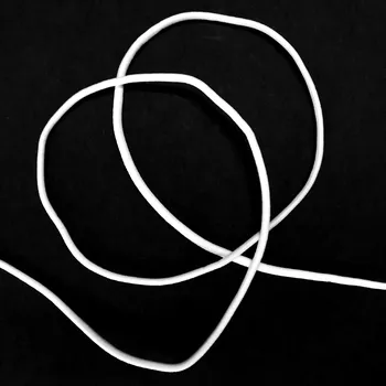 Textilie Pruženka, guma PEVNĚJŠÍ kulatá, bílá 3mm, 100metrů