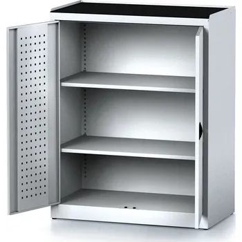 Alfa 3 Policová dílenská skříň 2-dveřová MECHANIC, 2 police, 920 x 500 x 1170 mm, šedé dveře