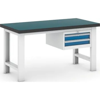 Dílenský stůl B2B Partner Pracovní stůl do dílny GB se závěsným boxem na nářadí, 2 zásuvky, 1500 mm