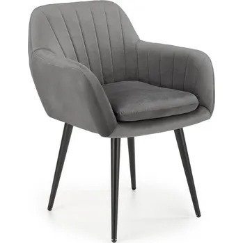 Jídelní židle Jídelní křeslo VILDA&nbsp;— kov, samet, šedá
