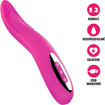 Vibrátor VšeNaSex.cz Silikonový vibrátor USB Erotic Tongue růžový