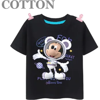 Dívčí oblečení Dětské bavlněné tričko s potiskem Mickey Mouse Barva: černá (styl 4), Velikost: 4-5 let