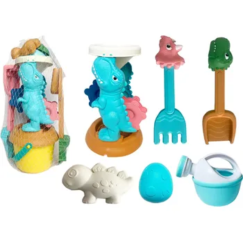 Hračka na písek LEAN Toys Sada hraček na písek, mlýnek, kyblík, formičky na dinosaury