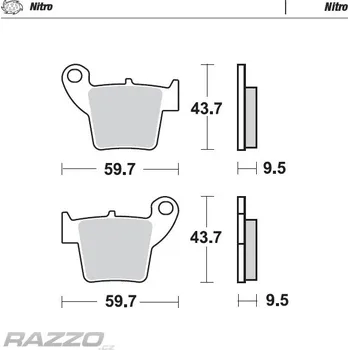 Brzda pro motocykl Zadní brzdové destičky MotoMaster Brake Pads Rear Nitro 943-21 Honda CRF / CR / CRF-X 02-..