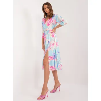 Dámské šaty Květované šaty Rue Paris růžovomodré EU velikost: S
