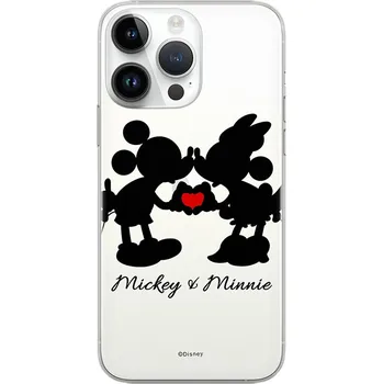 Pouzdro na mobilní telefon Kryt DISNEY pro Apple iPhone 14 Pro Max - zamilovaní Mickey a Minnie - gumový - průhledný