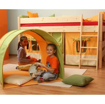 Postel Gazel Sendy dětská patrová postel nízká smrk