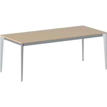Psací stůl B2B Partner Jednací kancelářský stůl PRIMO ACTION, 200x90 cm, šedostříbrná podnož, buk