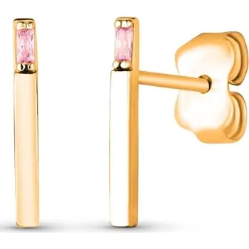 Náušnice Minimalistické pecky Kesa, žluté zlato a barevné zirkony, Puzeta střední, velká, 585-14-3-2275.0Z00.0.00.004.02