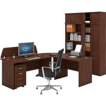 B2B Partner Sestava kancelářského nábytku MIRELLI, typ A, nástavba, ořech