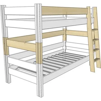 Postel Gazel Sendy 35 spojovací díl smrk bílá lak
