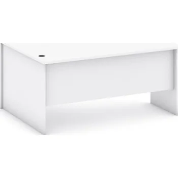 Psací stůl B2B Partner Rohový kancelářský psací stůl MIRELLI, 140x120 cm, pravý, bílá