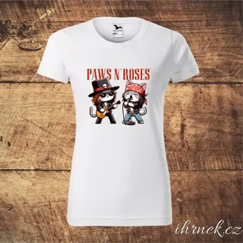 Tričko dámské Paws N´Roses - bílé, černé