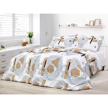 Povlečení Krepové povlečení - X v šedém kruhu 240x200+2ks 70x90