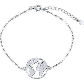 Náramek Stříbrný náramek Globus - 17+3 cm DCC071B