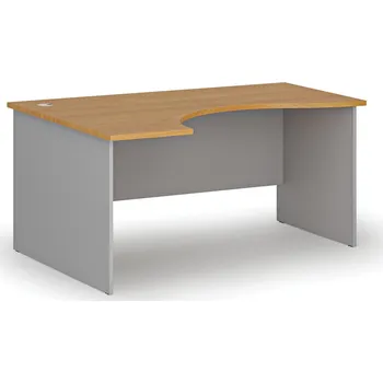 Psací stůl B2B Partner Ergonomický kancelářský psací stůl PRIMO GRAY, 160x120 cm, levý, šedá/buk