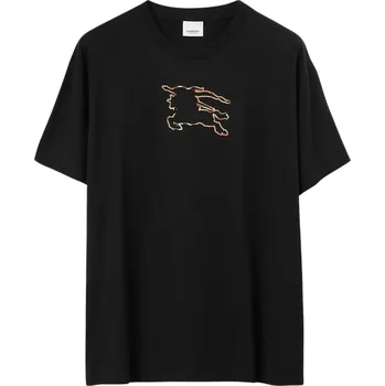 Pánské tričko BURBERRY Check EKD Black tričko S Černá