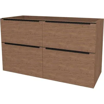 Kotel Mereo - CN593SBORP1 - Mailo, koupelnová skříňka 121 cm, černé madlo, Multidecor, Ořech Predazzo
