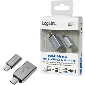 USB hub Logilink | USB-C na USB3.0 a Micro USB adaptér | USB 3.1 typ-C | USB 3.0, Micro USB 2.0