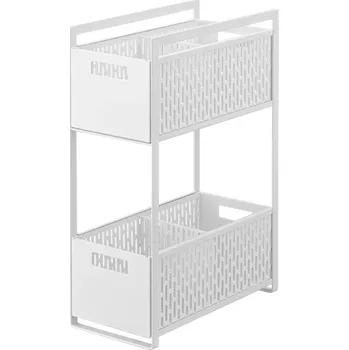 Příborník do zásuvky Bílý kovový kuchyňský organizér Yamazaki Tower 46 x 32,5 cm