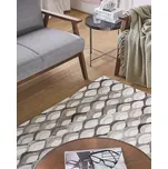 Plošný koberec béžová a hnědá hovězí kůže kůže 160 x 230 cm, patchwork tkaní vzor retro Beliani