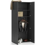 PLAN Kancelářská šatní skříň SEGMENT, 2 police, šatní tyč, 840 x 370 x 1880 mm, grafitová