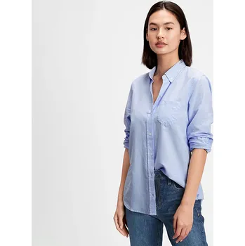 Košile GAP Fitted Oxford Shirt Light Blue XXS
