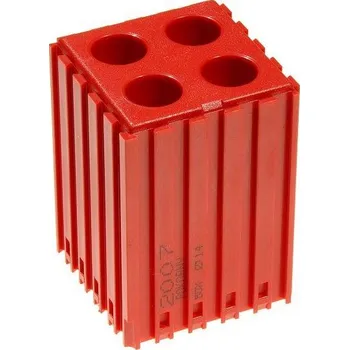 Skříňka na nářadí Plastový box na nářadí s válcovou stopkou D14, modul 5x5, 4 dutiny, červená