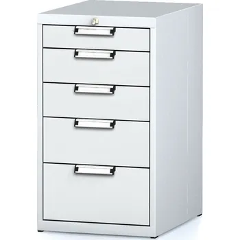 Alfa 3 Dílenský zásuvkový box na nářadí MECHANIC, 5 zásuvek, 480 x 600 x 840 mm, šedé dveře