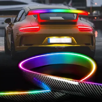 LED páska LED RGB pásek na spoiler, brzdové světlo, carbon 120cm (Světelný univerzální LED RGB pásek na spoiler)