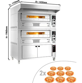 Pec na pizzu G.Gastro Plynová pec na pizuu - 9+9x 35 cm - vč. digestoře & kynárny