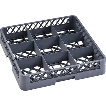 Příslušenství pro myčku Koš do myčky na sklo, 500 x 500 x 100 mm, 9 segmentů, 150 x 150 mm