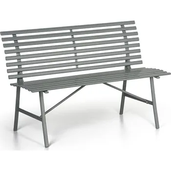 Zahradní lavice Kovová zahradní lavička SPRING, šedá