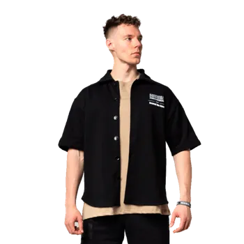 Pánská košile Nebbia Oversized košile 90s THROWBACK 350 černé - L